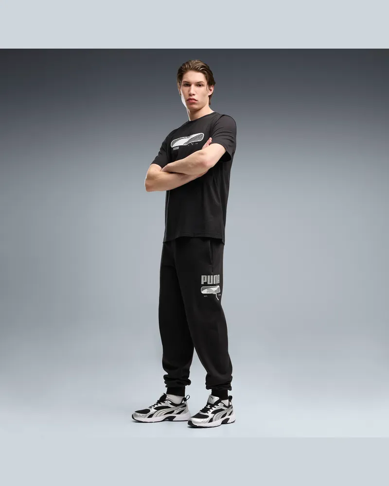 Puma Pantaloni della tuta in pile  Sport Logo Play da uomo, Abbigliamento, Nero Black