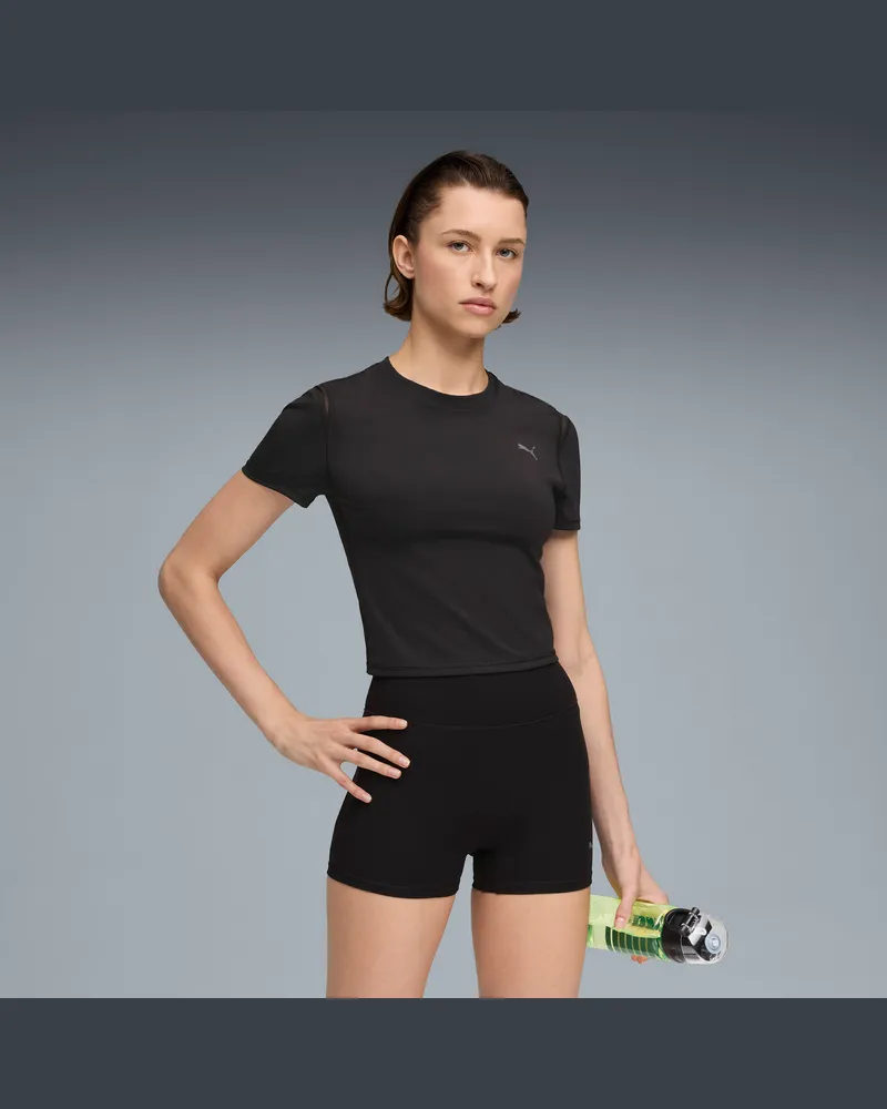 Puma T-shirt da training  SHAPE da donna, Abbigliamento, Nero Black