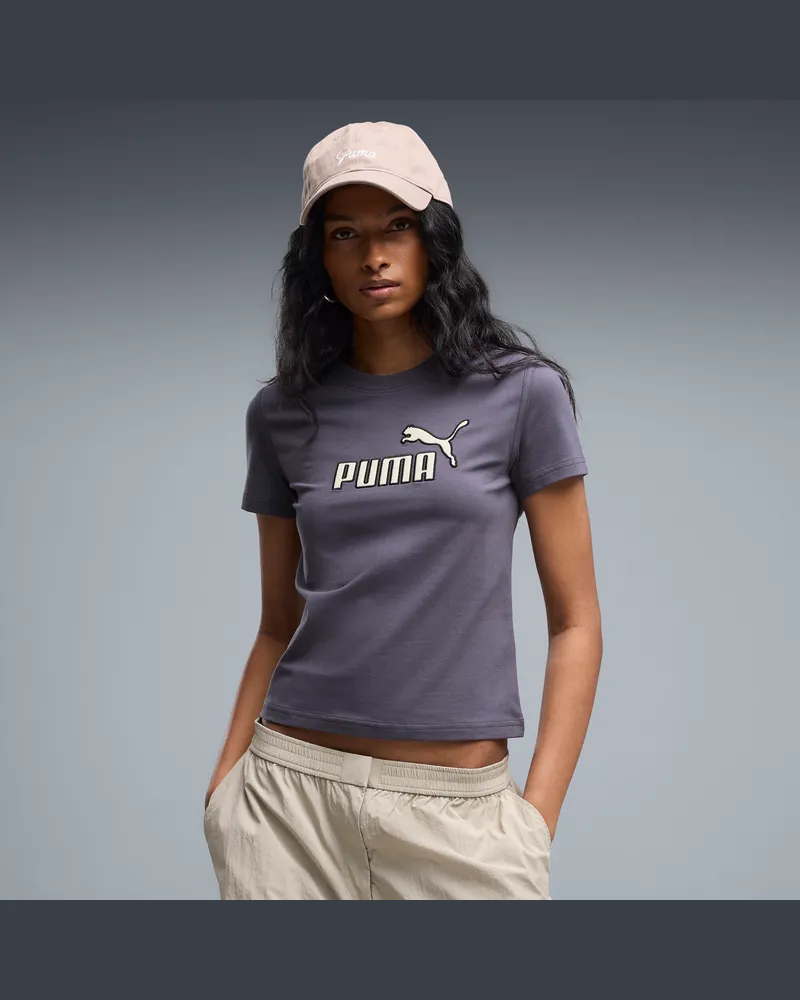Puma T-shirt slim con logo Essentials Elevated No.1 Logo da donna, Abbigliamento, Grigio Gray
