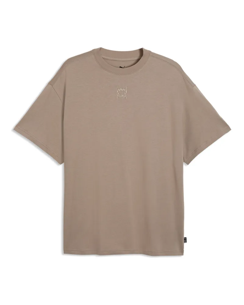 Puma T-shirt oversize Fundamentals da uomo, Accessori, Beige Beige