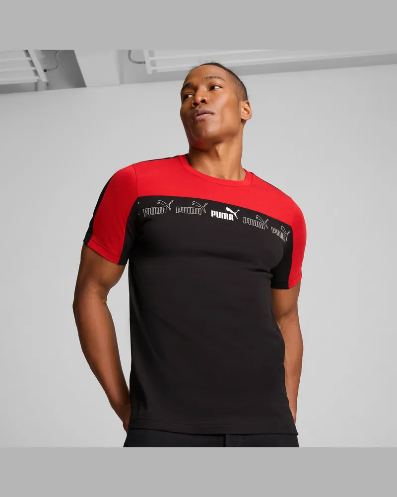 Puma T-shirt Around the Block da uomo, Abbigliamento, Rosso Red