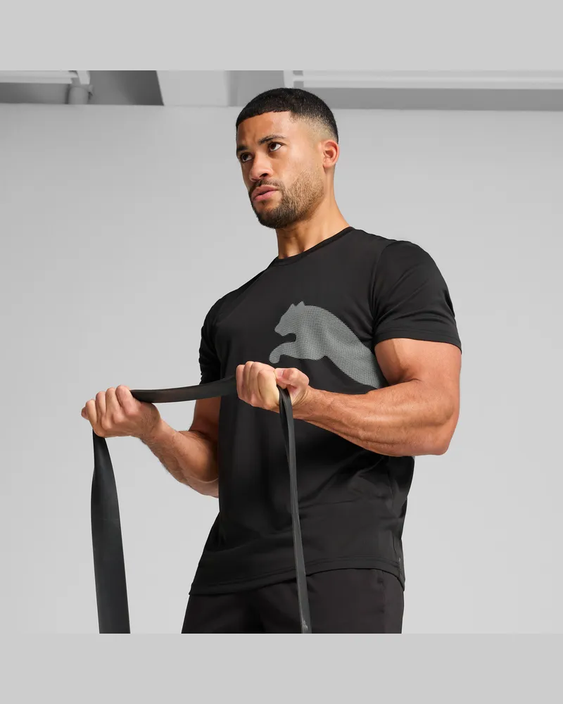 Puma T-shirt con logo grande Train All Day da uomo, Abbigliamento, Nero Black