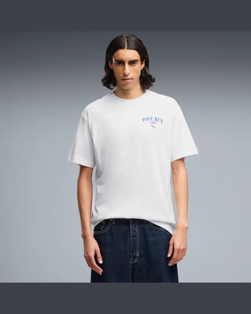 Puma T-shirt da uomo  Cafe dal taglio morbido con stampa grafica, Abbigliamento, Bianco White