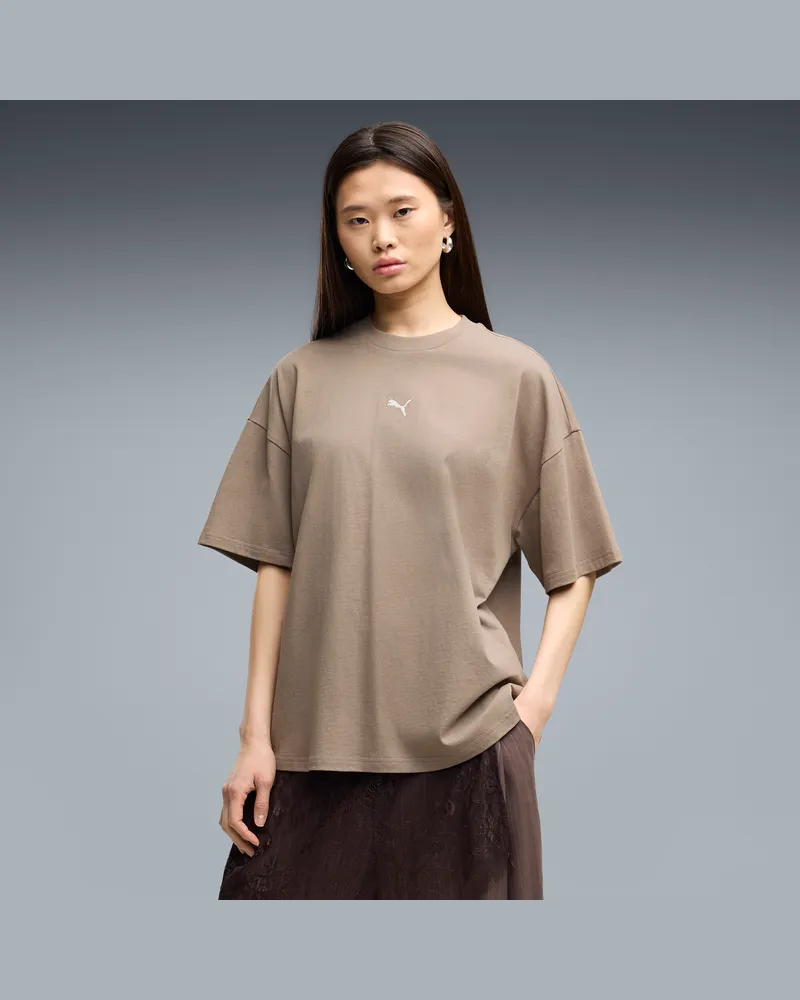 Puma T-shirt oversize Essentials da donna, Abbigliamento, Beige Beige