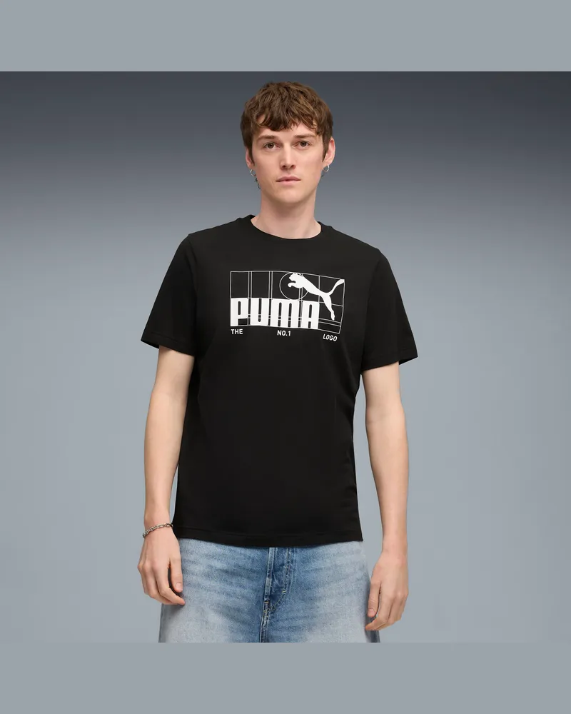 Puma T-shirt con logo ESS No. 1 da uomo, Abbigliamento, Nero Black