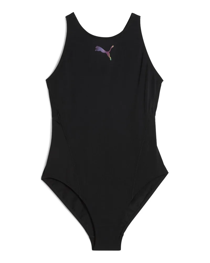 Puma Costume da bagno Racerback da donna, Abbigliamento, Nero Black