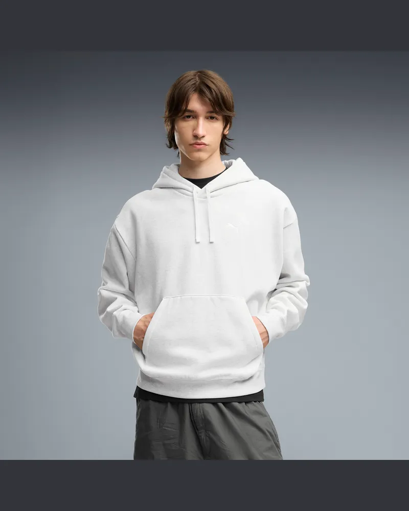 Puma Felpa con cappuccio oversize Essentials da uomo, Abbigliamento, Bianco White