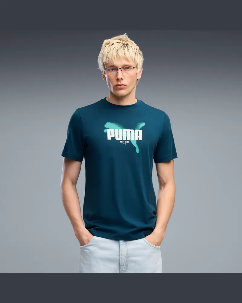Puma T-shirt Graphics  da uomo, Abbigliamento, Blu Blue