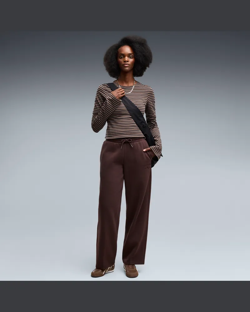 Puma Pantaloni in pile  Class da donna, Abbigliamento, Marrone Brown