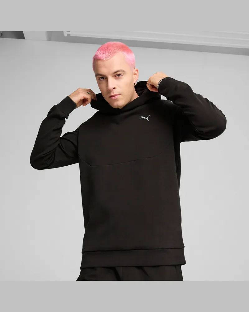 Puma Felpa con cappuccio TECH da uomo, Abbigliamento, Nero Black