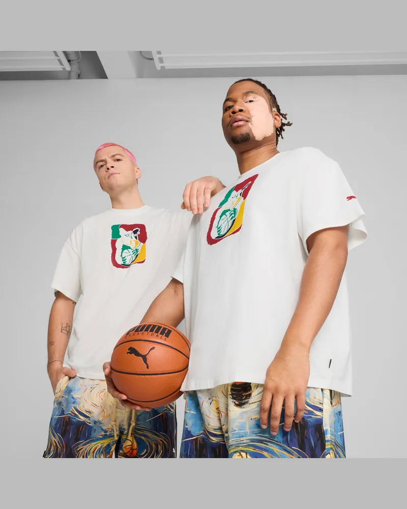 Puma T-shirt da basket Dylan Exhibit da uomo, Abbigliamento, Bianco White