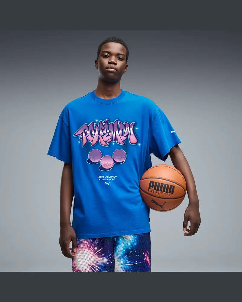 Puma T-shirt oversize  x POKÉMON da uomo, Abbigliamento, Blu Blue