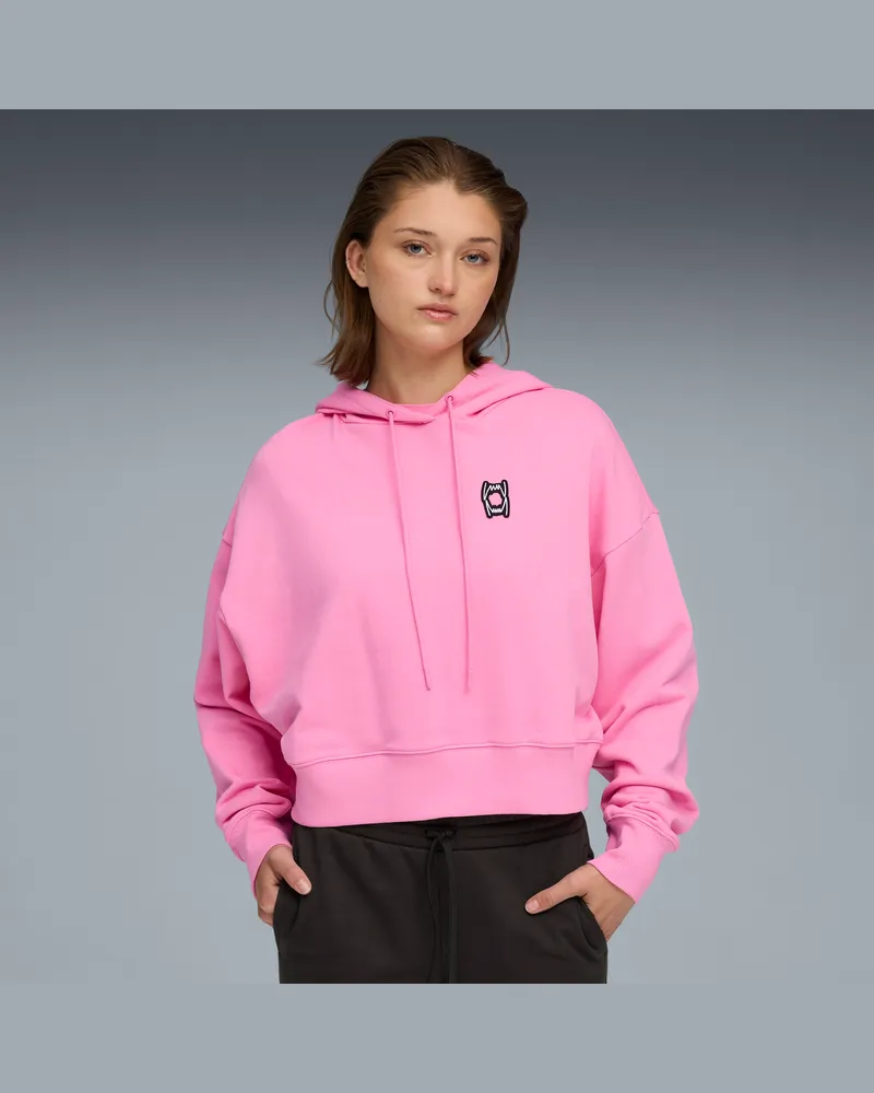 Puma Felpa con cappuccio da basket Pivot da donna, Abbigliamento, Rosa Pink