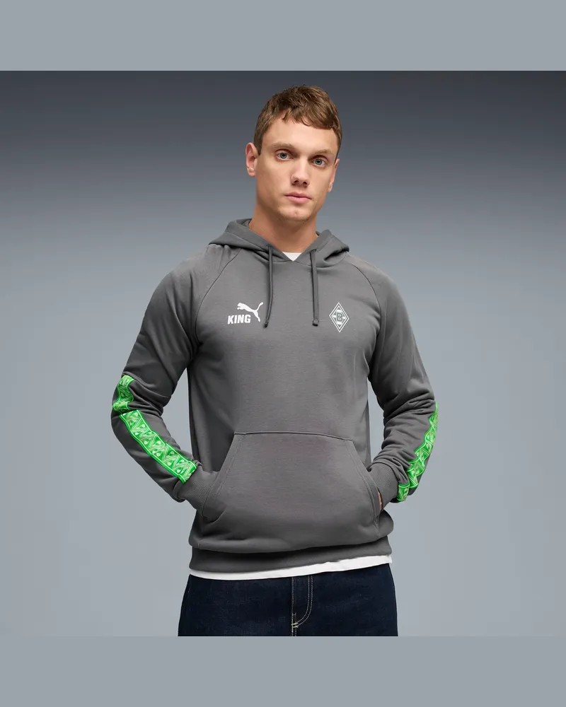 Puma Felpa con cappuccio Borussia Mönchengladbach FtblKING da uomo, Abbigliamento, Grigio Gray