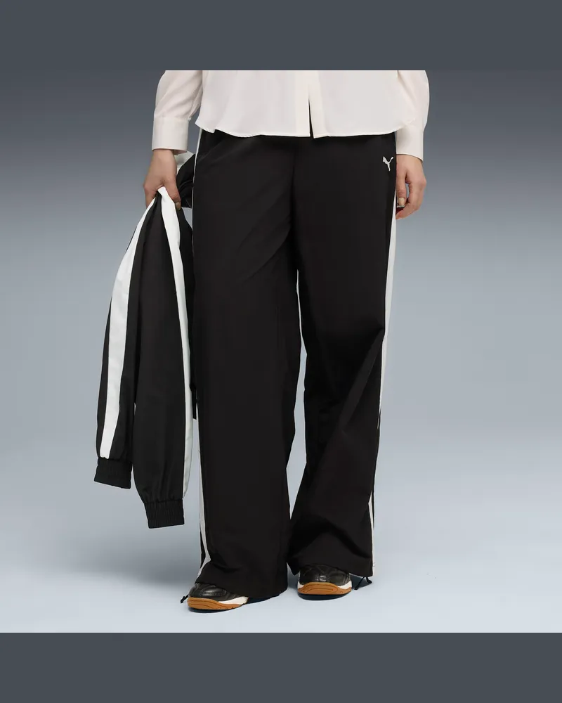 Puma Pantaloni sportivi in tessuto T7 dal taglio morbido da donna, Abbigliamento, Nero Black