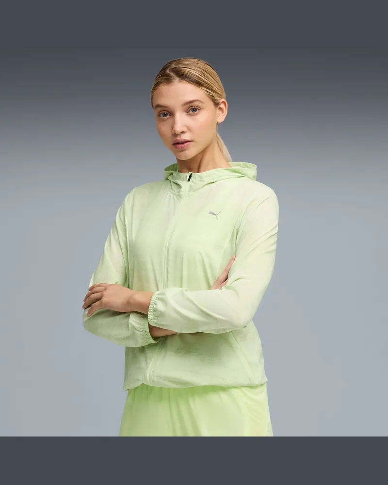 Puma Giacca in tessuto Run Velocity Printed da donna, Abbigliamento, Verde Green