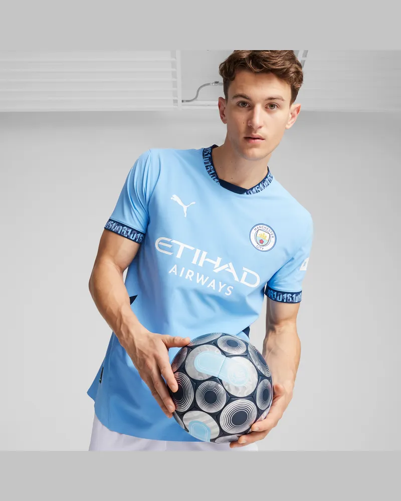 Puma Maglia gara Home Manchester City Authentic 24/25 da uomo, Abbigliamento, Blu Blue