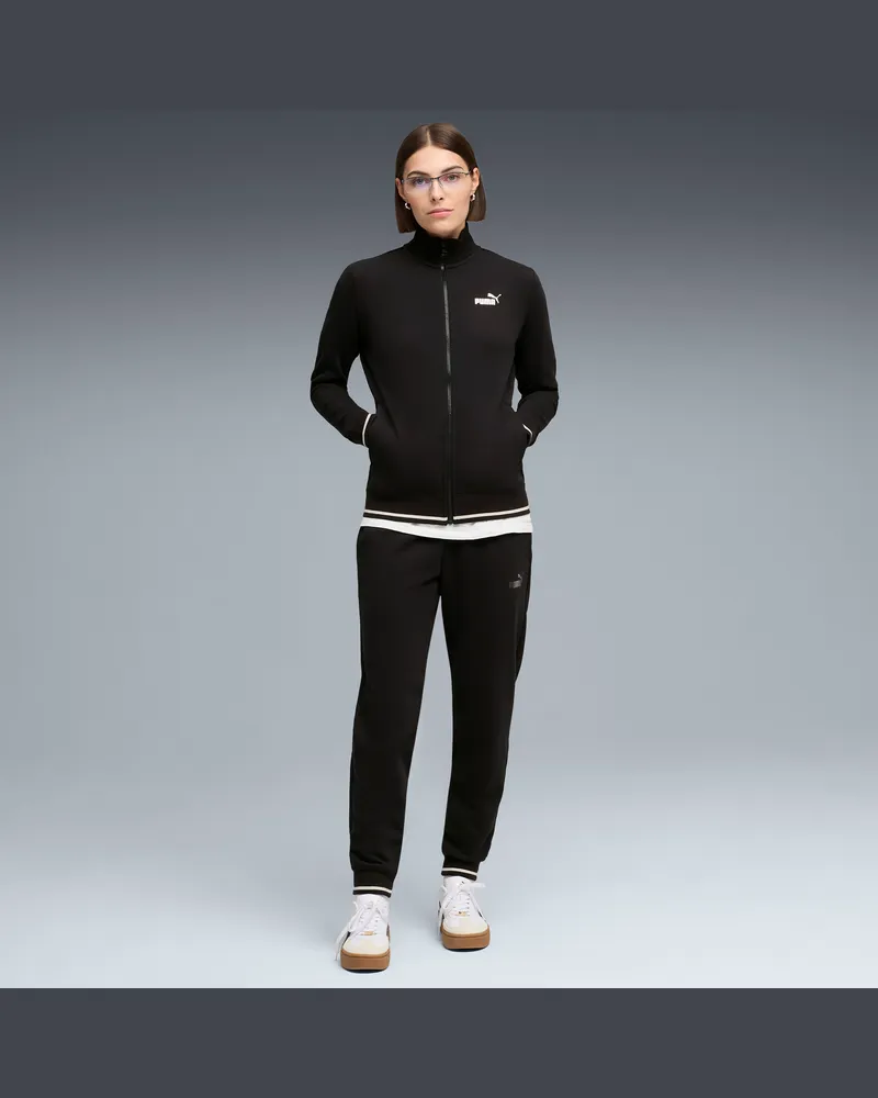 Puma Tuta con zip Metallizzato da donna, Abbigliamento, Nero Black