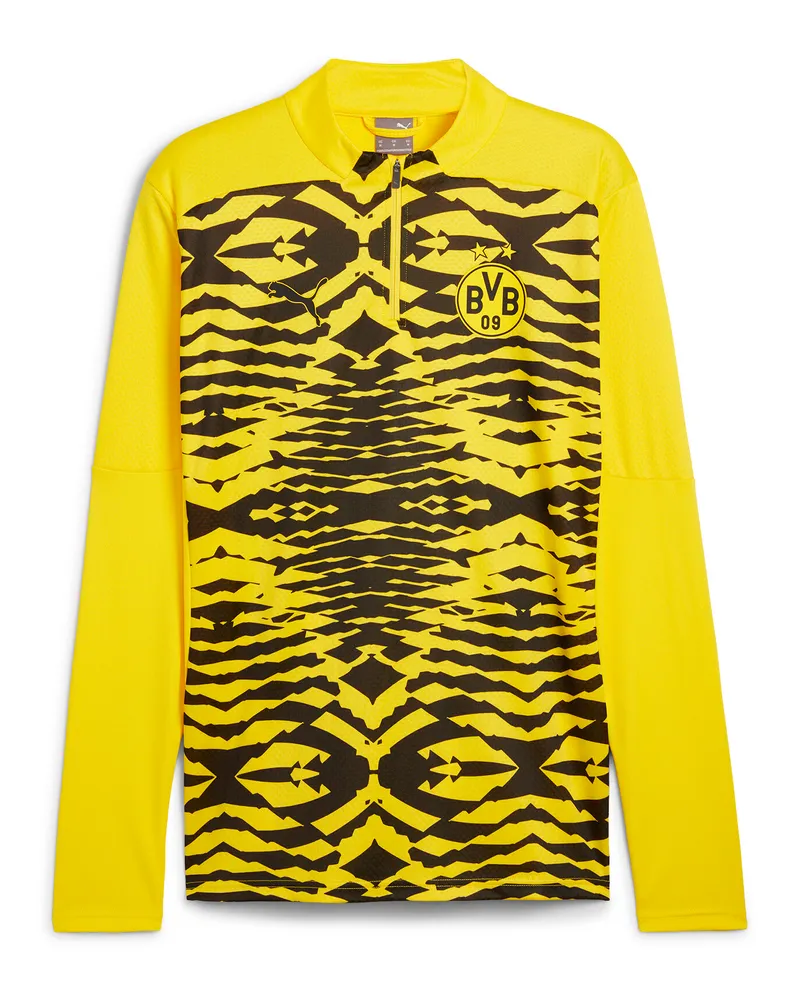 Puma Maglia pre-partita con zip a un quarto Borussia Dortmund da uomo, Accessori, Giallo Yellow