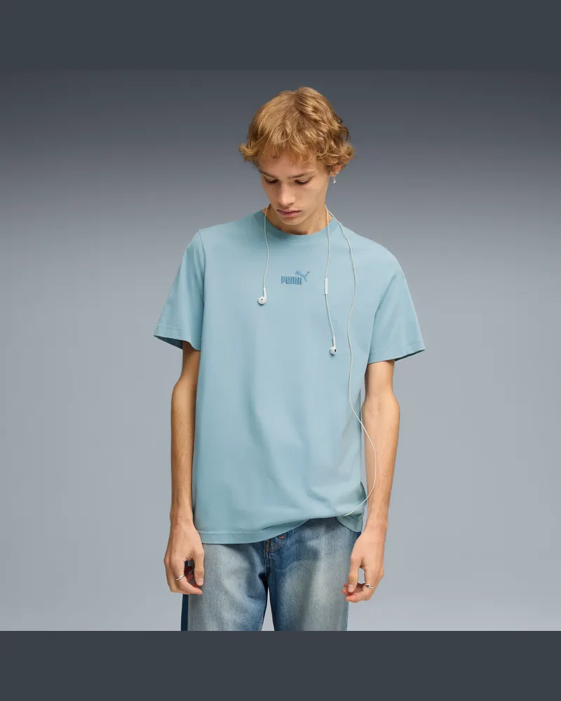 Puma T-shirt Essentials con logo piccolo N. 1 da uomo, Abbigliamento, Blu Blue