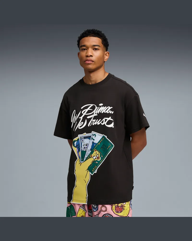 Puma T-shirt Commissioner Dylan IV da uomo, Abbigliamento, Nero Black