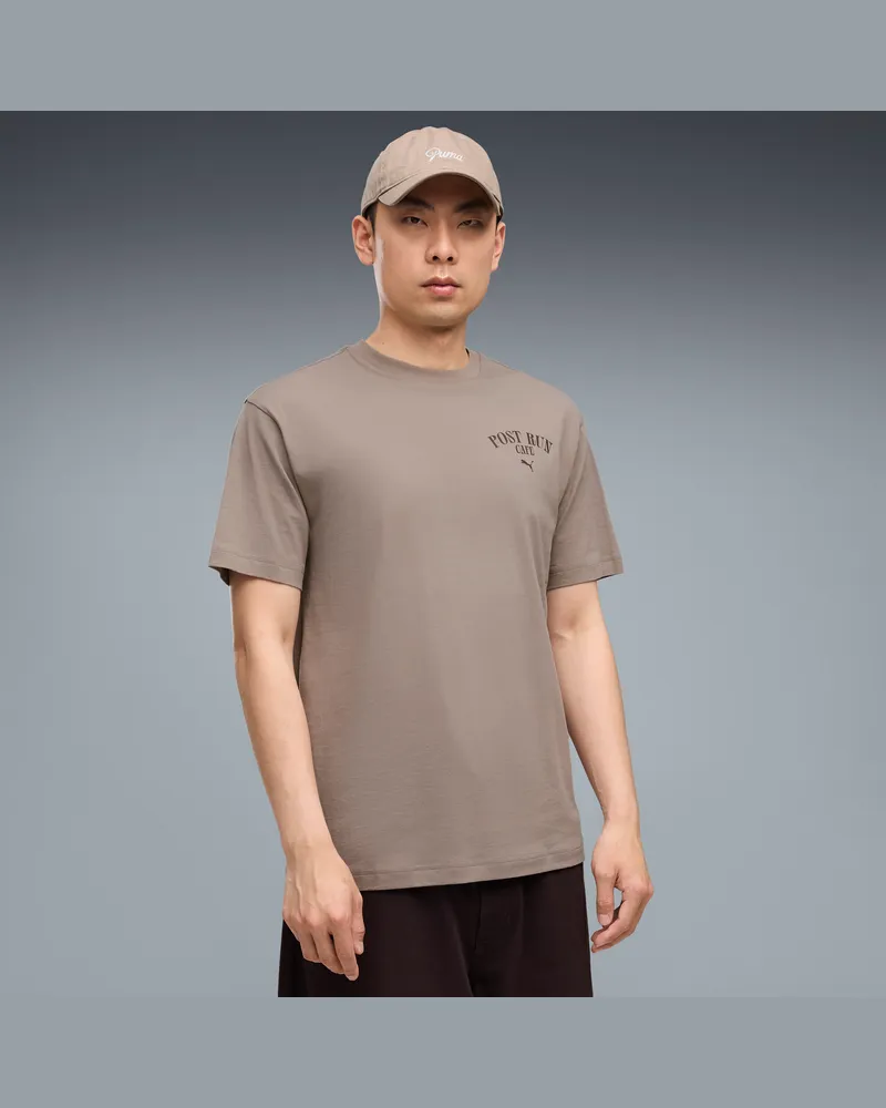 Puma T-shirt da uomo  Cafe dal taglio morbido con stampa grafica, Abbigliamento, Beige Beige