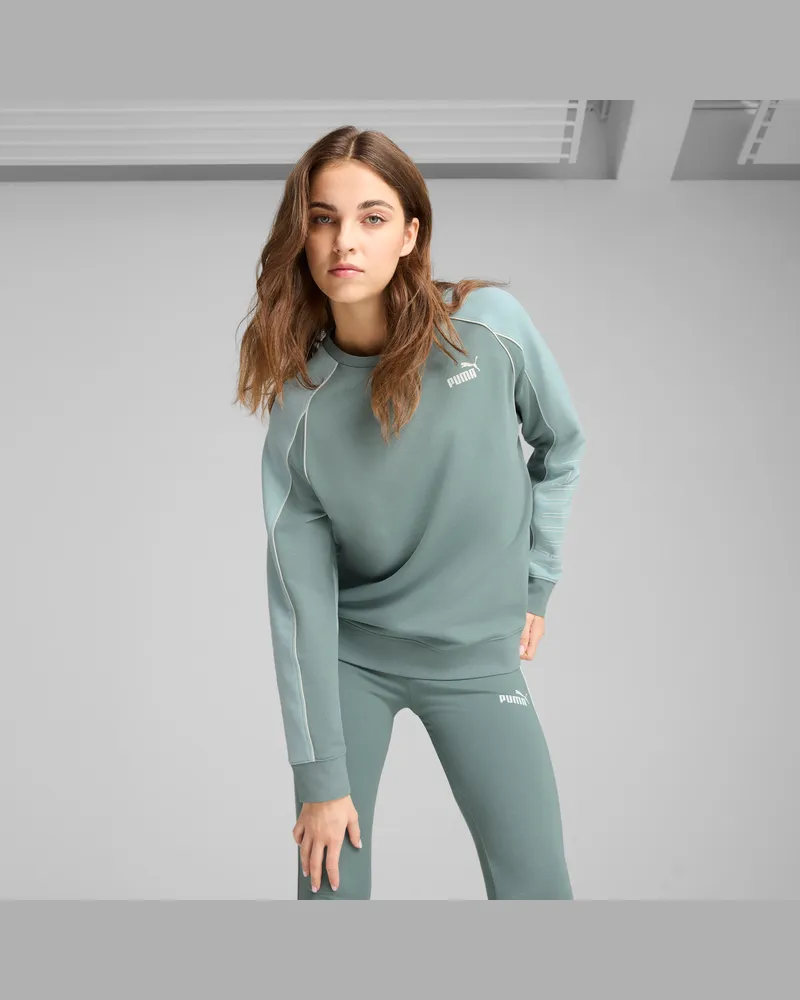 Puma Felpa girocollo  SPORT vestibilità comoda da donna, Abbigliamento, Verde Green