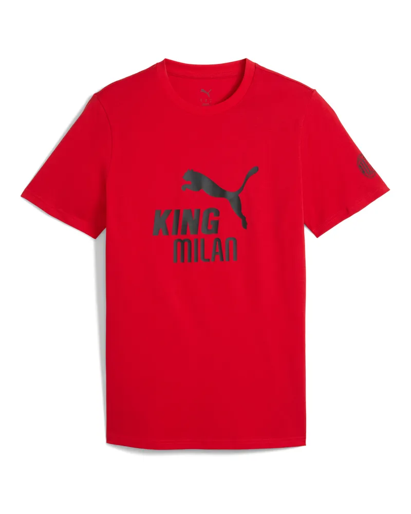 Puma T-shirt con logo AC Milan KING da uomo, Accessori, Rosso Red