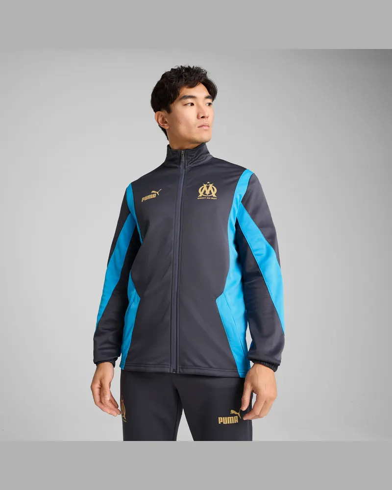 Puma Giacca con zip integrale Olympique de Marseille ftblNRGY+ da uomo, Abbigliamento, Grigio Gray