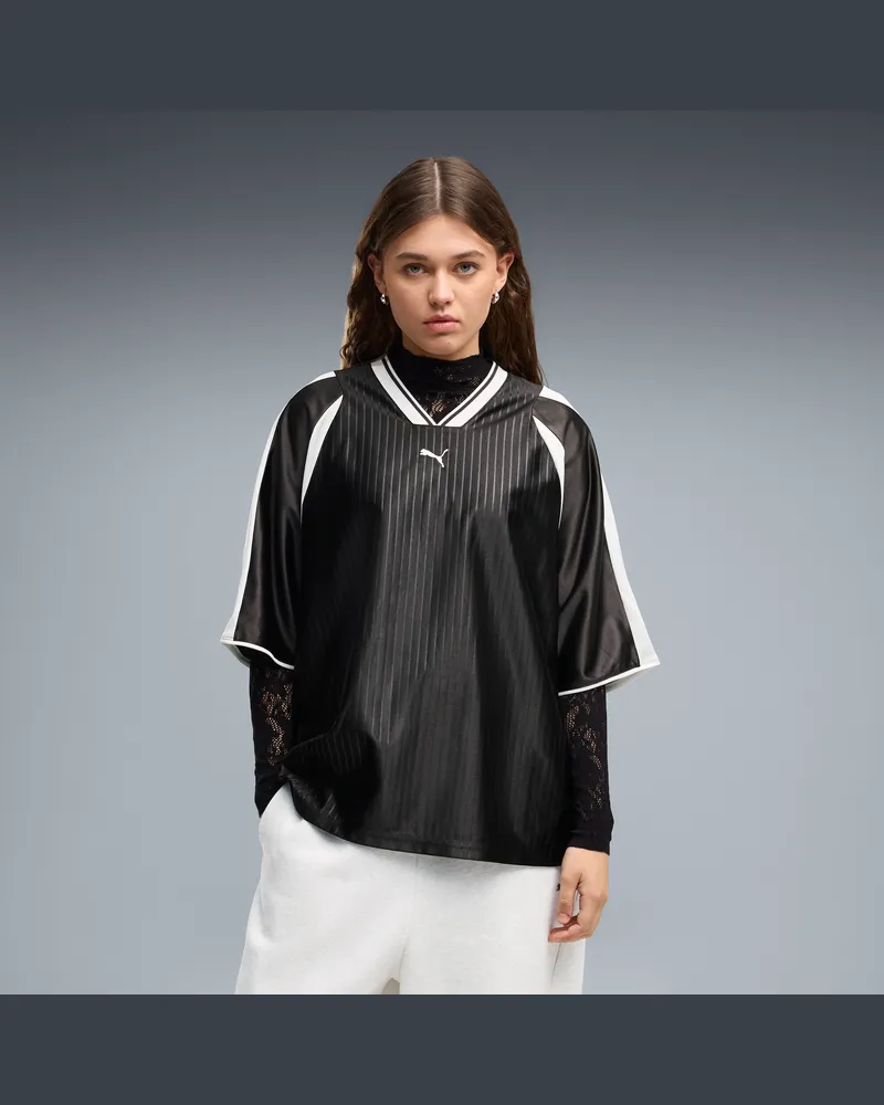 Puma Maglia da calcio oversize T7 da donna, Abbigliamento, Nero Black