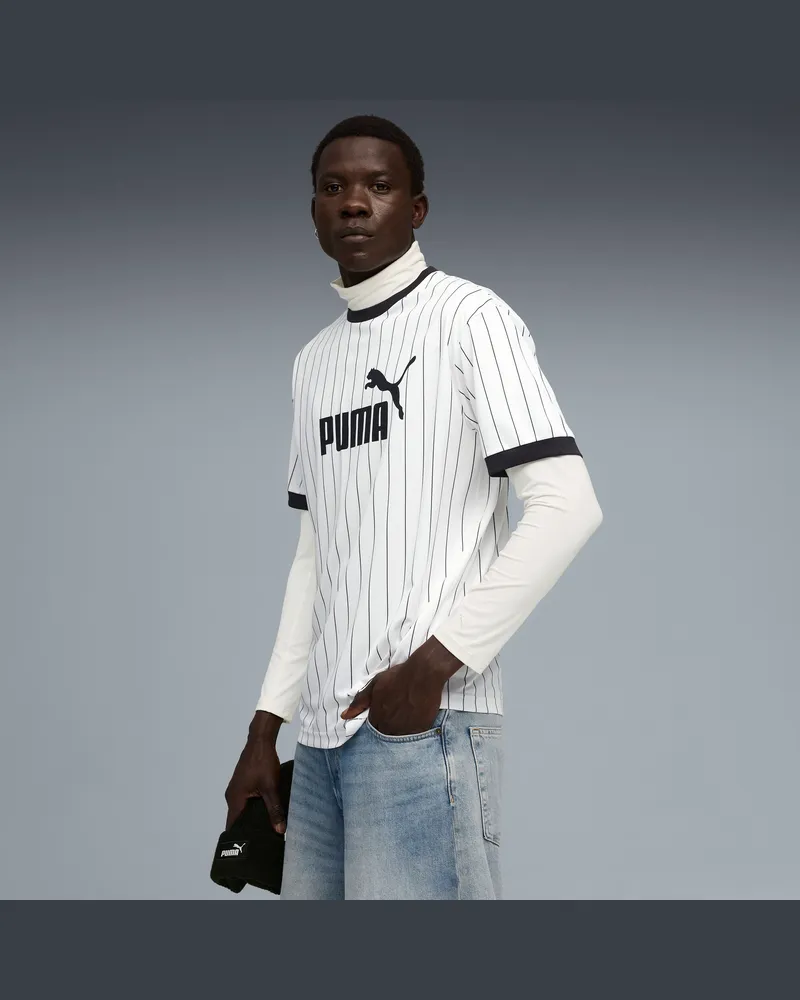 Puma Felpa a righe Essentials da uomo, Accessori, Bianco White