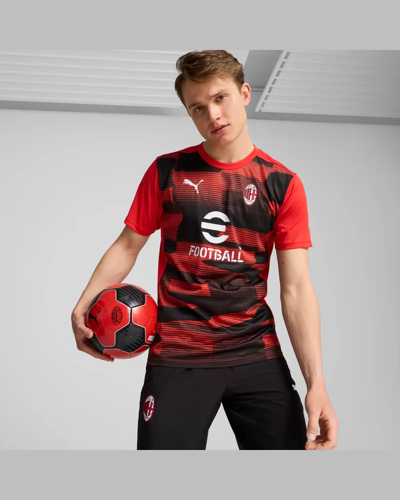Puma Maglia a maniche corte pre-partita AC Milan da uomo, Abbigliamento, Rosso Red