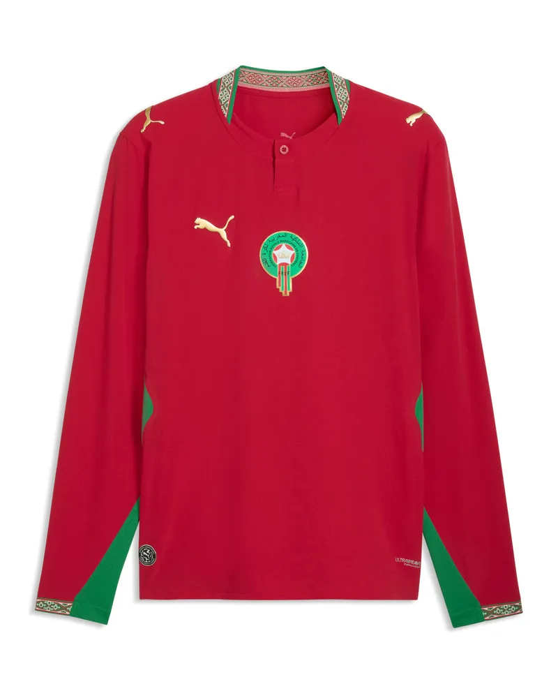 Puma Maglia Home a maniche lunghe Marocco Authentic 2026 da uomo, Accessori, Rosso Red
