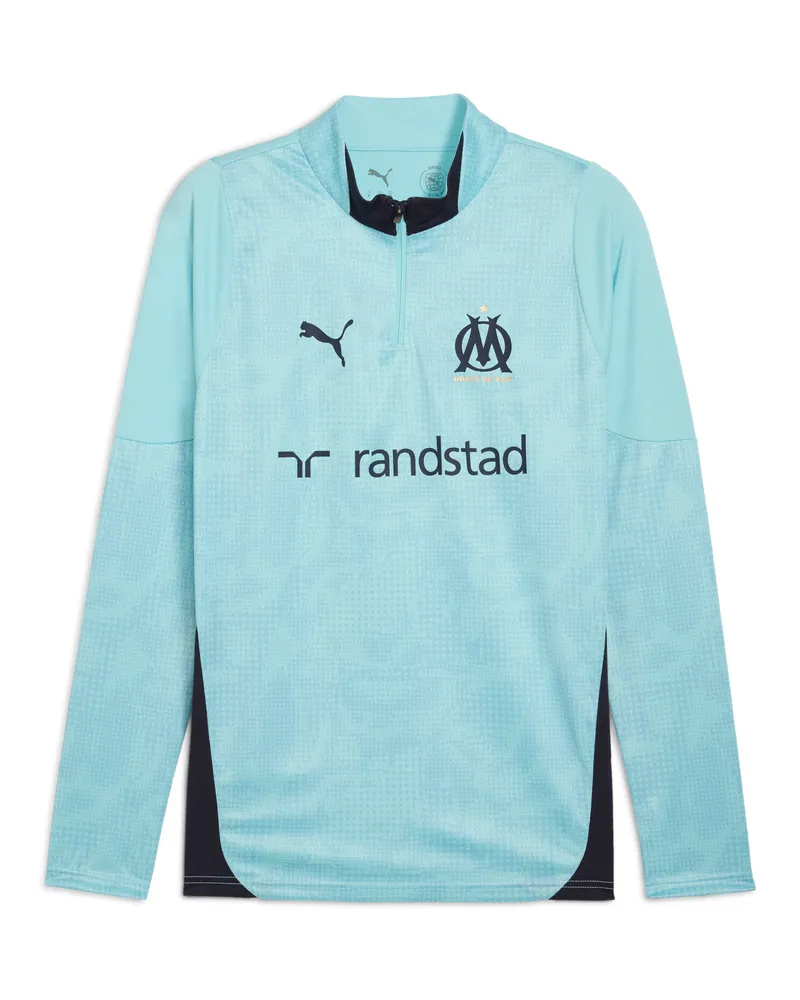 Puma Maglia da training con zip corta Olympique de Marseille da uomo, Accessori, Blu Blue