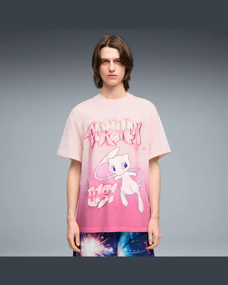 Puma T-shirt oversize  x POKÉMON Shiny Mew da uomo, Abbigliamento, Rosa Pink