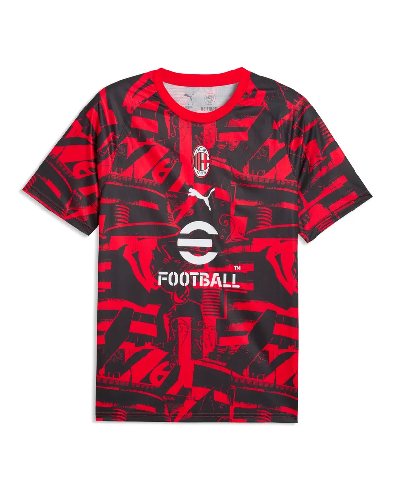 Puma Maglia da riscaldamento AC Milan da uomo, Accessori, Rosso Red