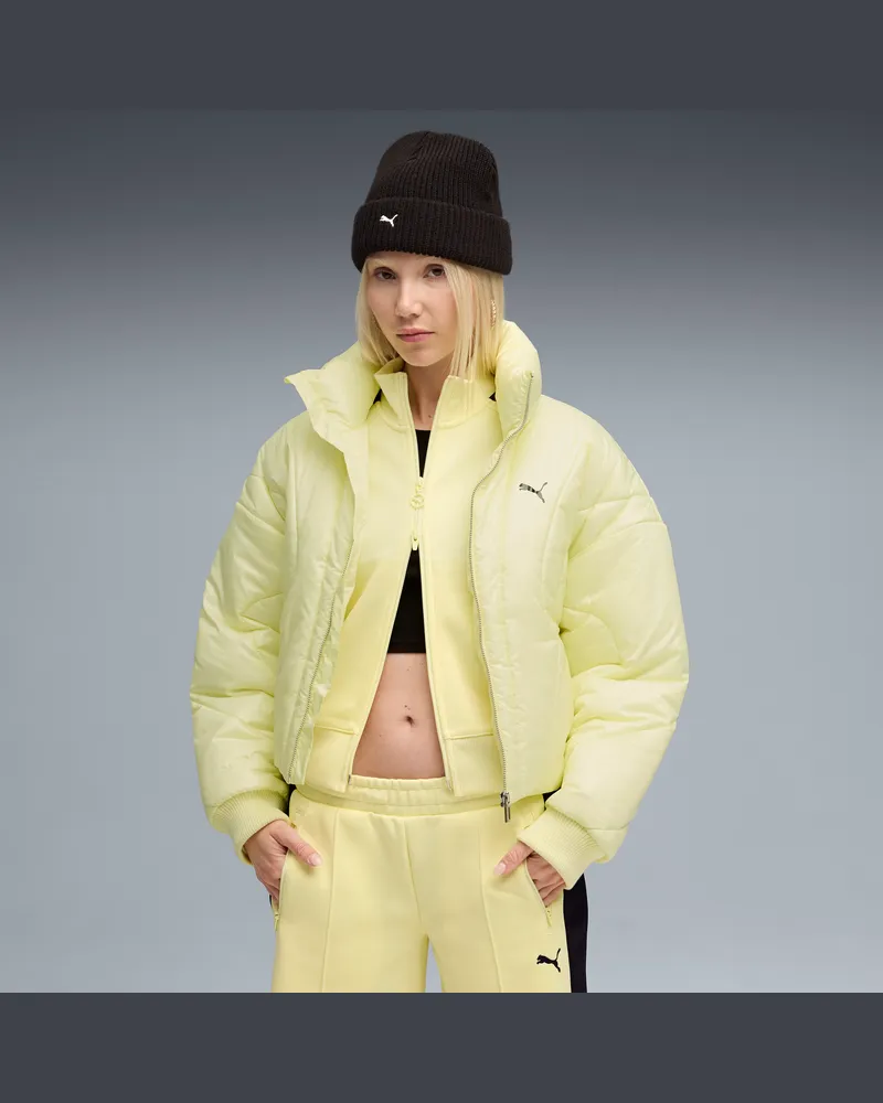 Puma Piumino lungo DARE TO da donna, Abbigliamento, Giallo Yellow