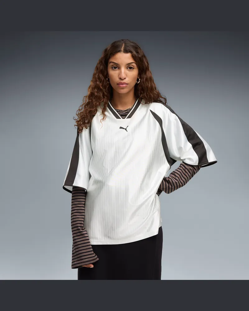 Puma Maglia da calcio oversize T7 da donna, Abbigliamento, Bianco White