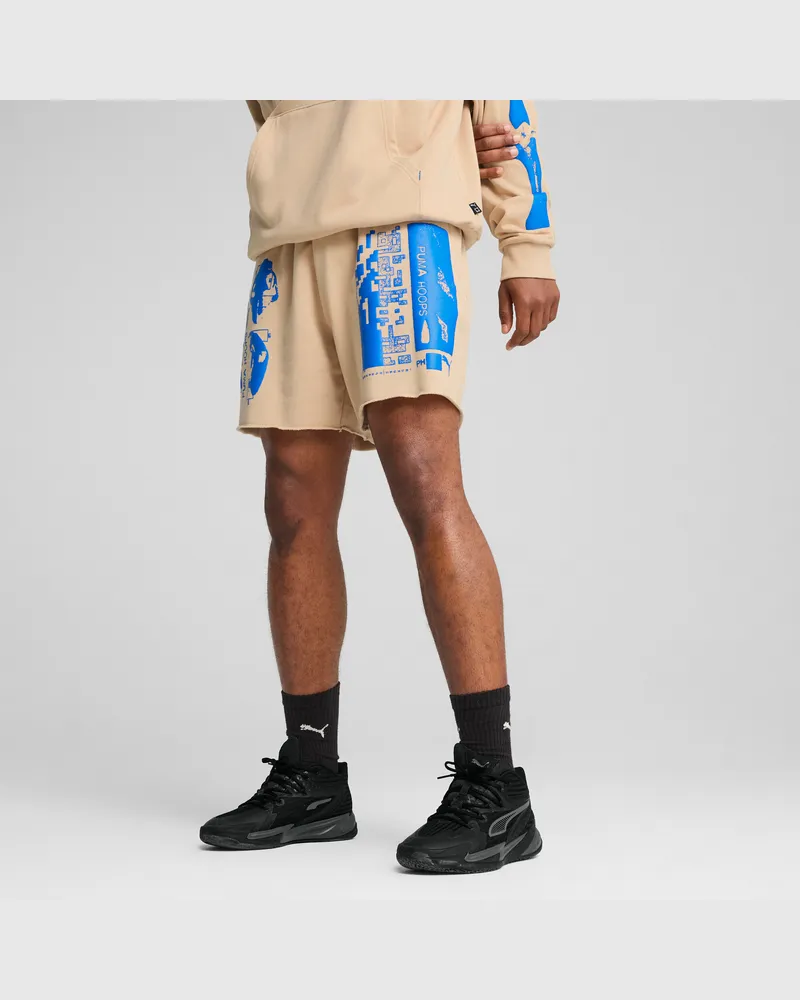Puma Shorts da basket Ancient Roars Terry unisex, Abbigliamento, Beige Beige