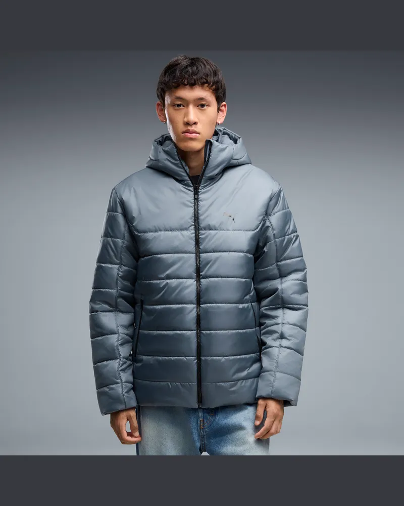 Puma Giacca imbottita con cappuccio Essentials da uomo, Abbigliamento, Blu Blue
