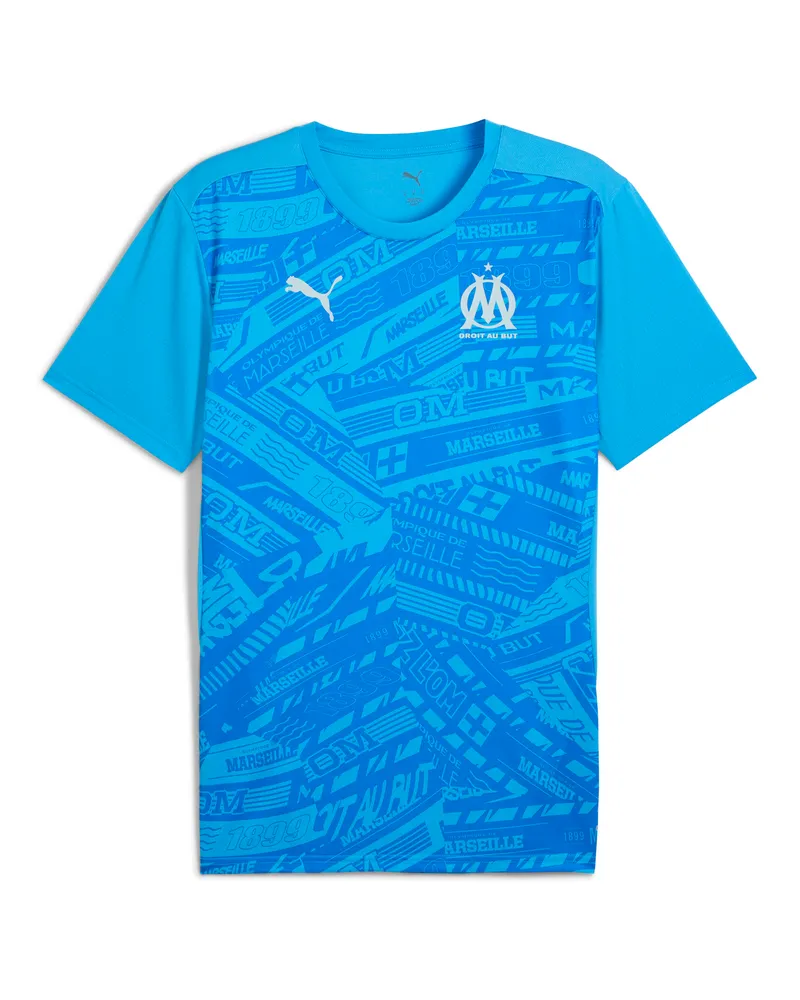 Puma Maglia pre-partita Olympique de Marseille da uomo, Accessori, Blu Blue