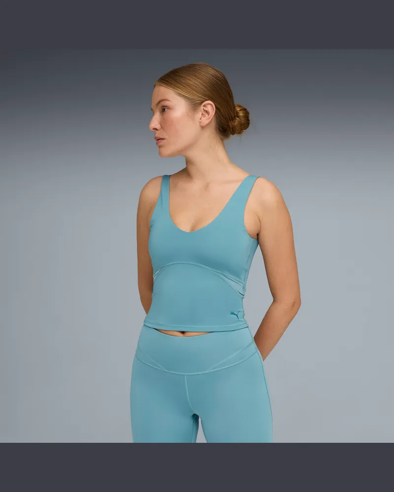 Puma Canotta da training  SHAPE da donna, Abbigliamento, Blu Blue