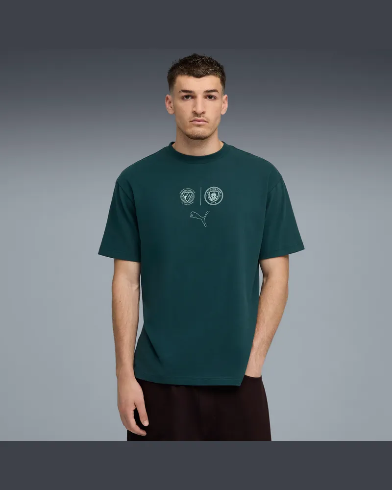 Puma T-shirt Manchester City FtblStatement Cellerator unisex, Abbigliamento, Verde Green