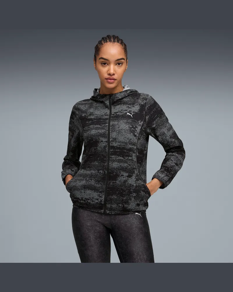 Puma Giacca in tessuto Run Velocity Printed da donna, Abbigliamento, Nero Black