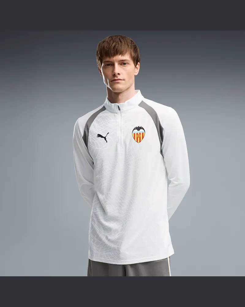 Puma Maglia da training Valencia CF con zip corta da uomo, Accessori, Bianco White