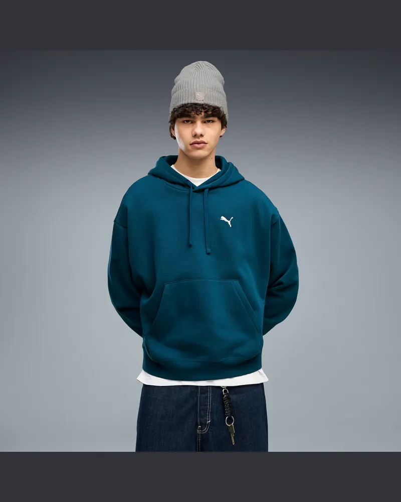Puma Felpa con cappuccio oversize Essentials da uomo, Abbigliamento, Blu Blue