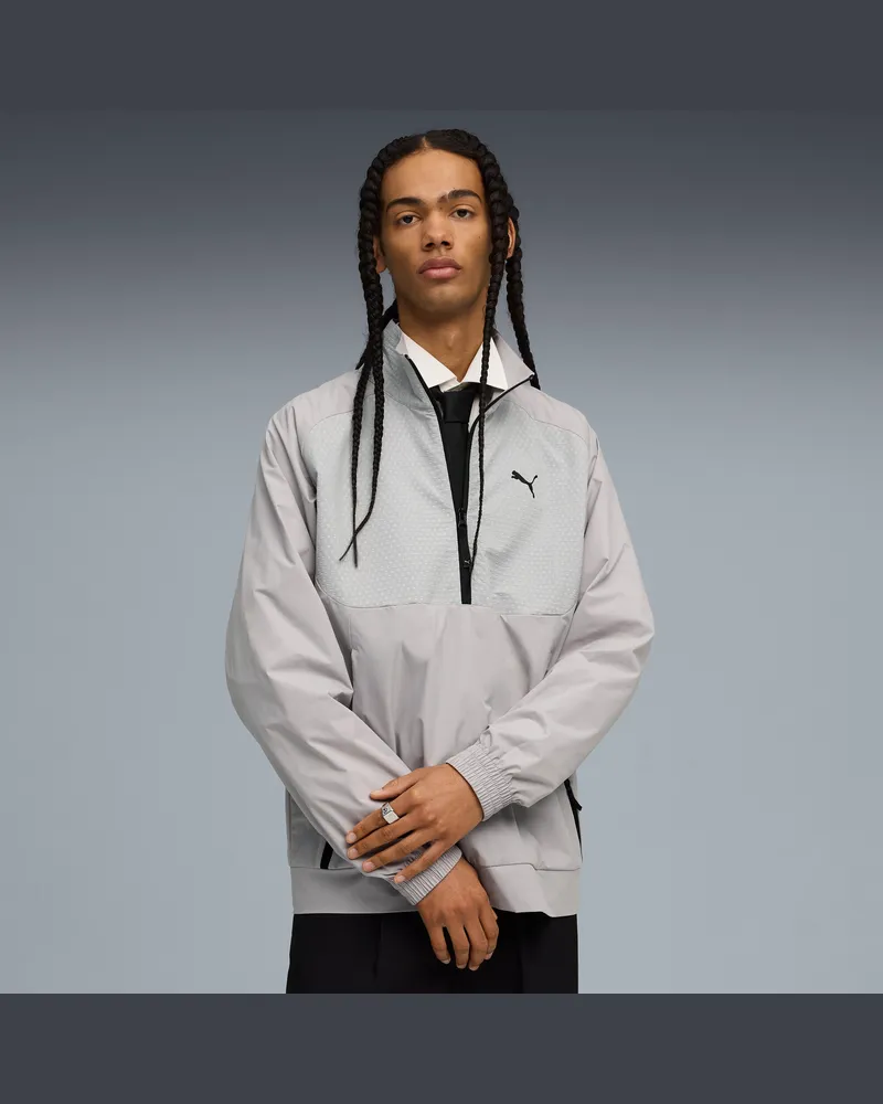 Puma Felpa con zip corta TECH dal taglio morbido da uomo, Abbigliamento, Grigio Gray