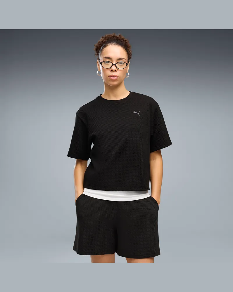 Puma T-shirt Essentials Elevated dal taglio morbido da donna, Abbigliamento, Nero Black