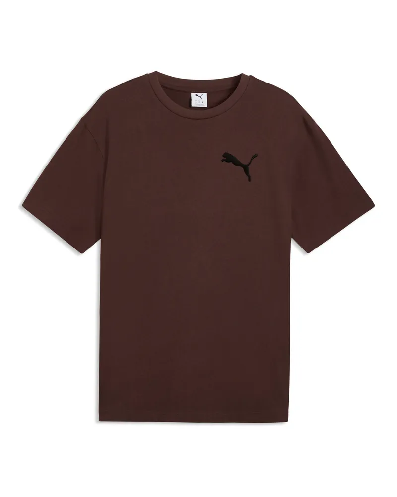 Puma T-shirt con logo Essentials Elevated Cat dal taglio morbido da uomo, Accessori, Marrone Brown
