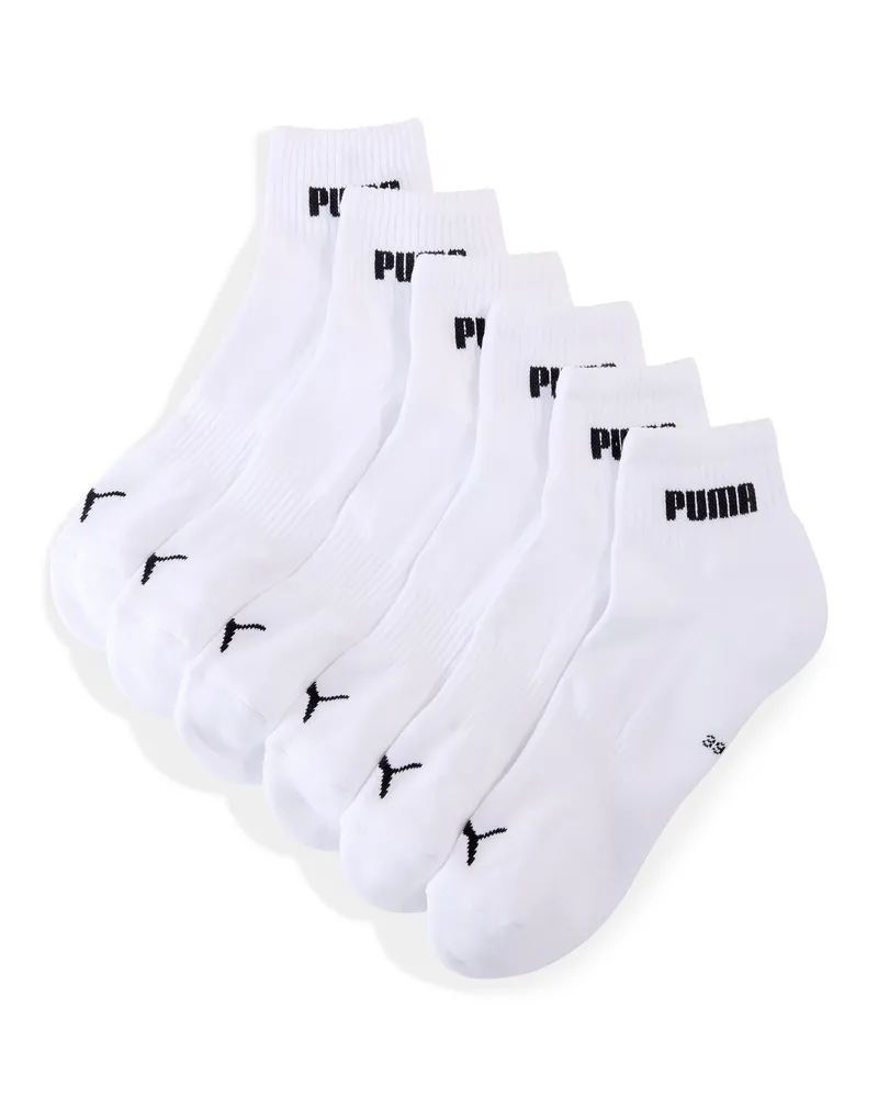 Puma Calzini a tre quarti  unisex in confezione da 3, Abbigliamento, Bianco White